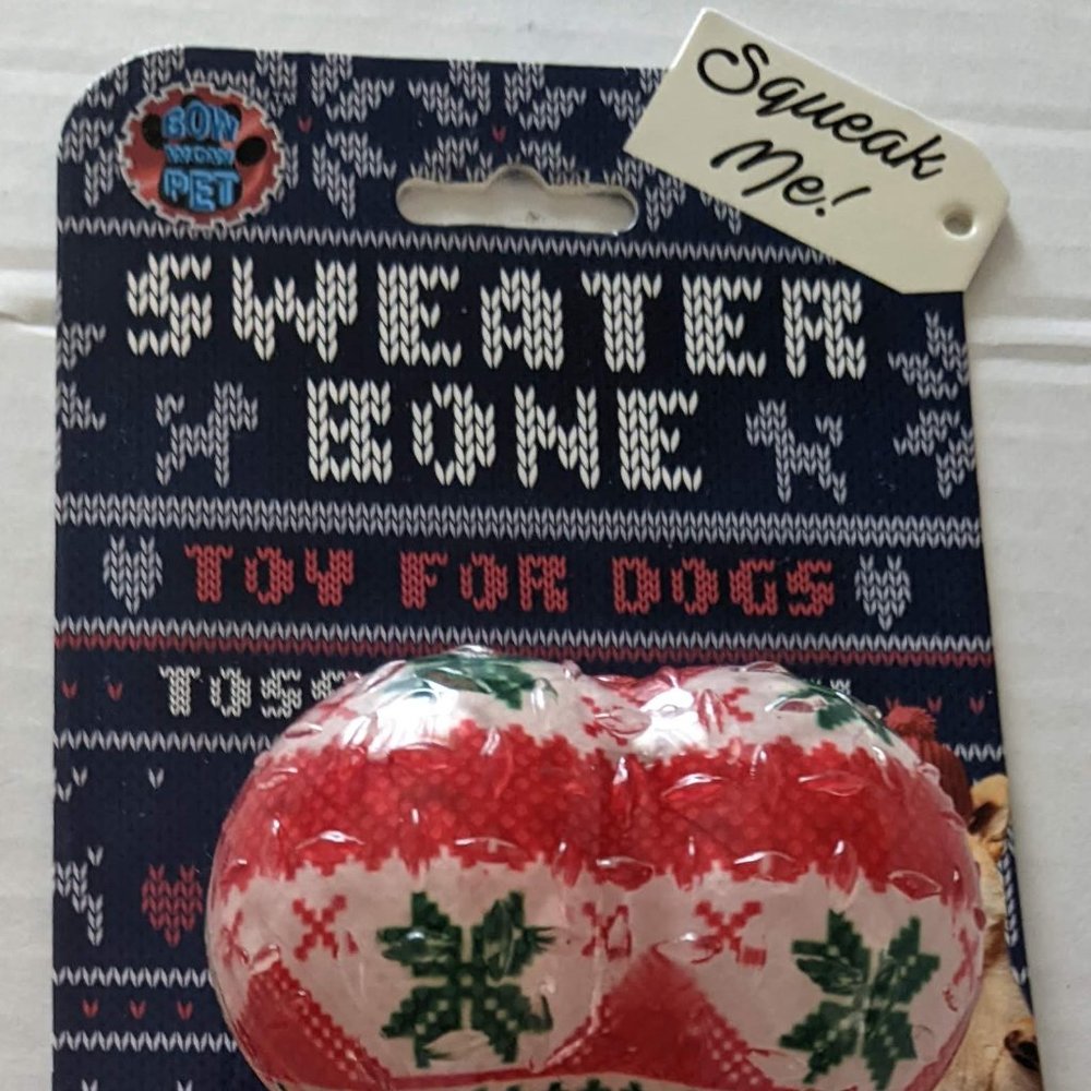 Bow Wow Pet Sweater Bone Dog Toy